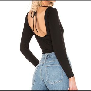 LPA Sirena Black Long Sleeve Bodysuit